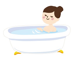 入浴する女性のイラスト